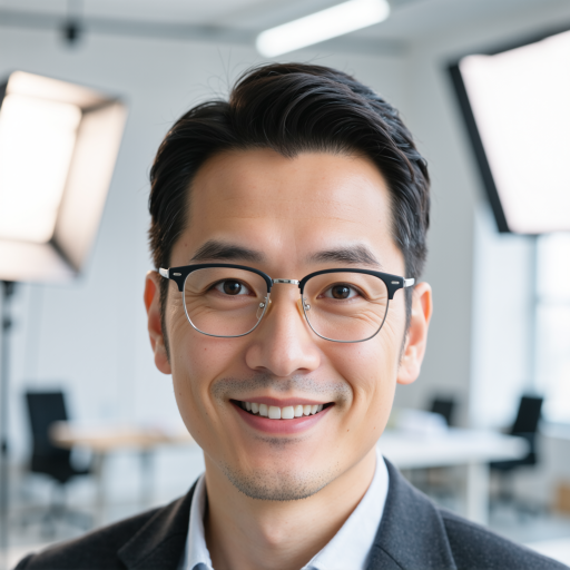 三十岁左右专业技术人员头像，穿深色西装外套，白色衬衫，浅色背景，正面严肃表情，专业职场形象